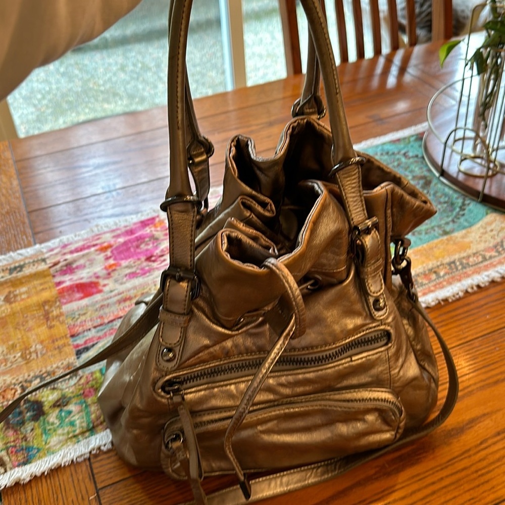 Bronze/gold leather Steve Madden bag